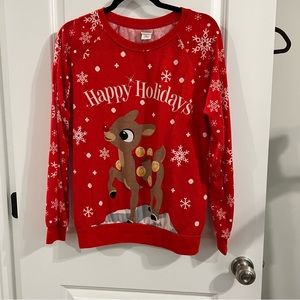 Cute Tacky Christmas Sweater Rudolph the Red Nosed Reindeer
